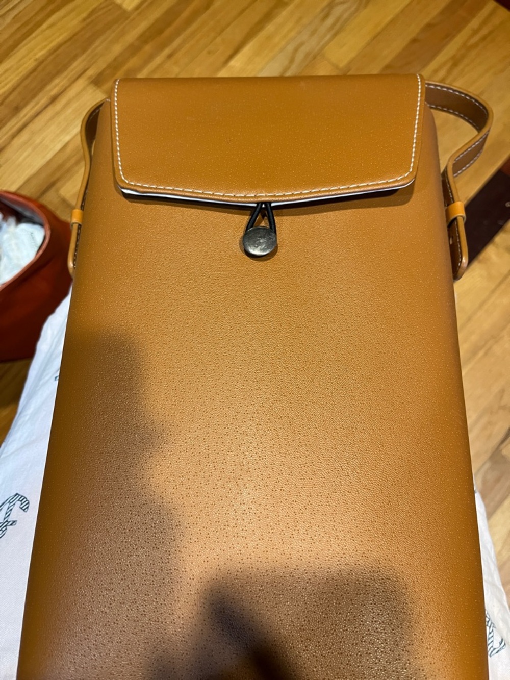 Tan Leather Crossbody Shoulder Bag